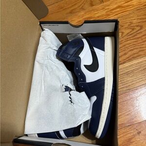 Jordan Air Retro High OG GS Sneakers - Midnight Navy and Black